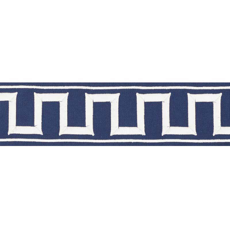 GREEK-KEY-EMBROIDERED-TAPE-MARINE-SCHUMACHER-70797 - Schumacher Trim