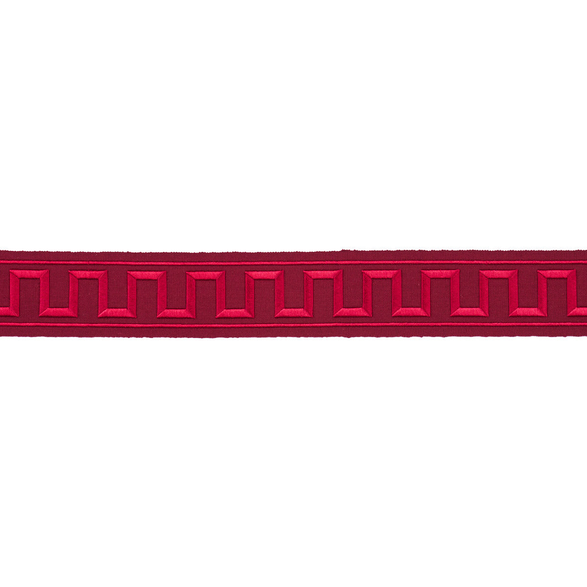 GREEK-KEY-EMBROIDERED-TAPE-BURGUNDY-SCHUMACHER-70805 - Schumacher Trim