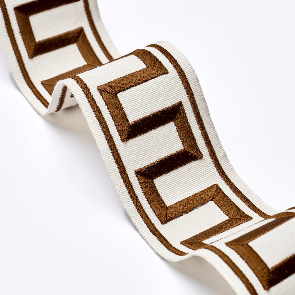 GREEK-KEY-EMBROIDERED-TAPE-BROWN-SCHUMACHER-70808 - Schumacher Trim
