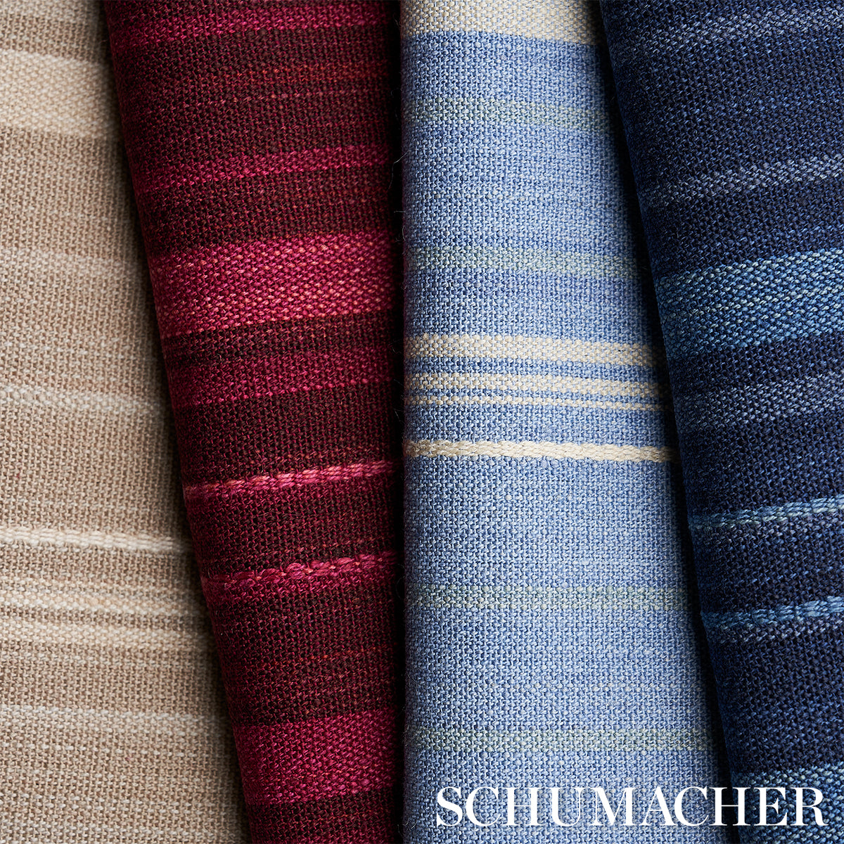 CAJAMARCA-STRIPE-INDIGO-SCHUMACHER-71880 - Schumacher Fabric
