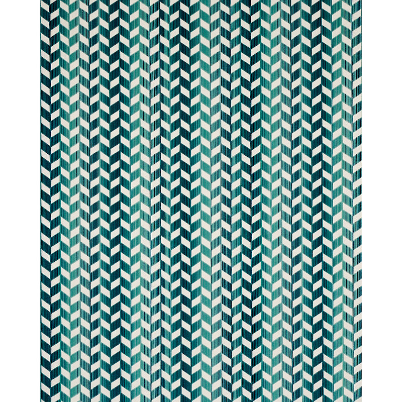 CHEVRON-STRI-VELVET-PEACOCK-SCHUMACHER-72813 - Schumacher Fabric