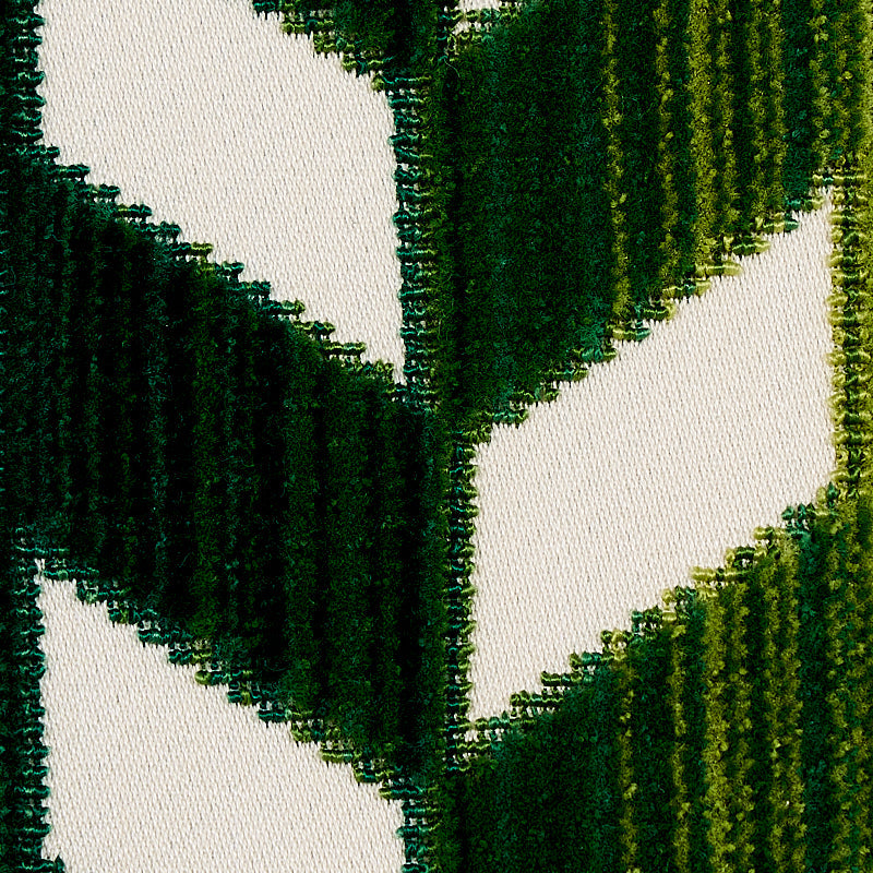 Chevron Strié Velvet - Emerald - Schumacher 72814 Fabric - Schumacher Fabric