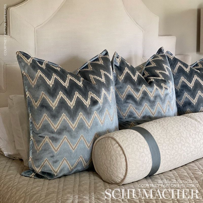 CHEVRON-VELVET-MINERAL-SCHUMACHER-72842 - Schumacher Fabric