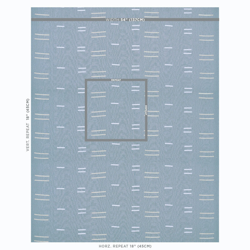 OAXACA-HAND-BLOCK-PRINT-STEEL-SCHUMACHER-74001 - Schumacher Tela
