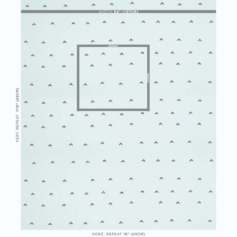 OVERLAPPING-TRIANGLES-HAND-PRINT-NAVY-WHITE-SCHUMACHER-74021 - Schumacher Fabric