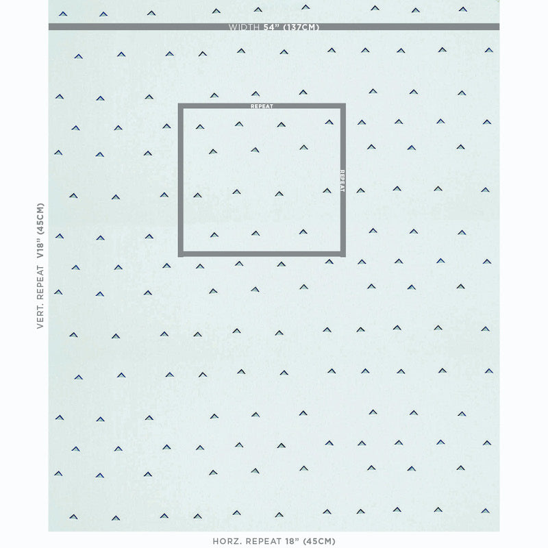 OVERLAPPING-TRIANGLES-HAND-PRINT-NAVY-WHITE-SCHUMACHER-74021 - Schumacher Tela