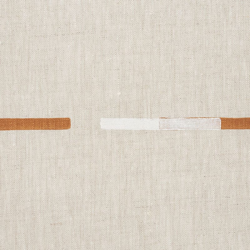 OVERLAPPING-DASHES-HAND-BLOCK-PRINT-BROWN-WHITE-SCHUMACHER-74030 - Schumacher Fabric