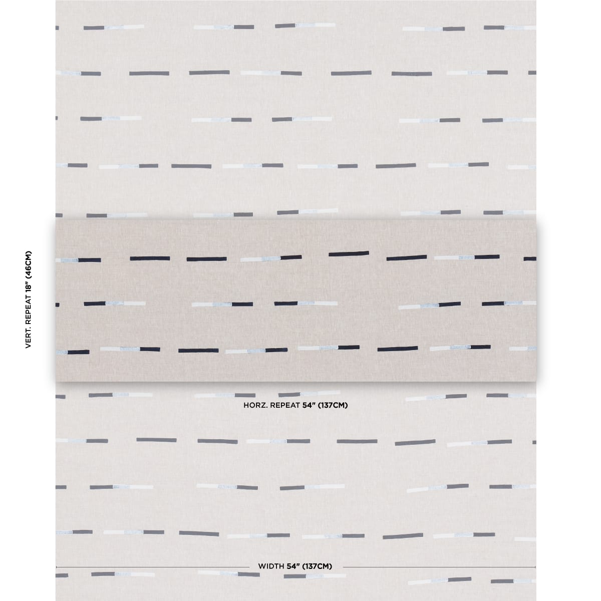 OVERLAPPING-DASHES-HAND-BLOCK-PRINT-NAVY-SCHUMACHER-74031 - Schumacher Fabric
