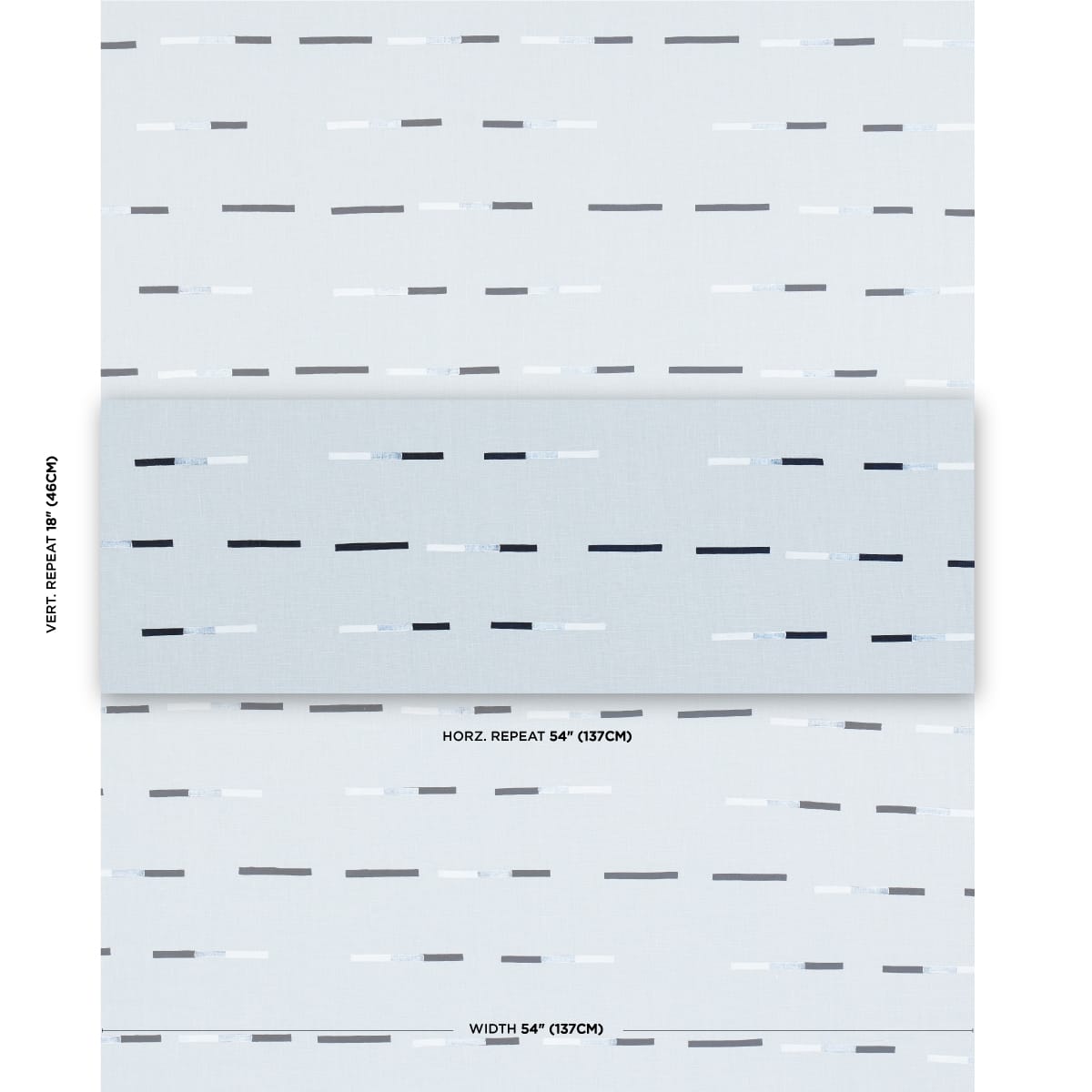 OVERLAPPING-DASHES-HAND-BLOCK-PRINT-SKY-SCHUMACHER-74032 - Schumacher Fabric