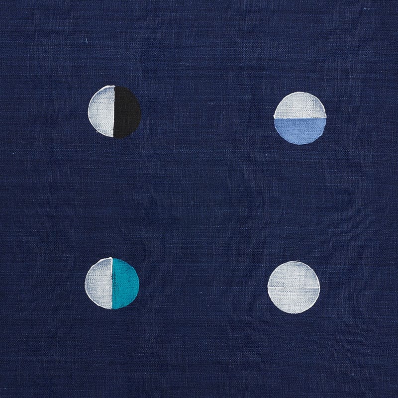 JOSHUA-TREE-HAND-BLOCK-PRINT-INDIGO-MOONS-SCHUMACHER-74050 - Schumacher Fabric