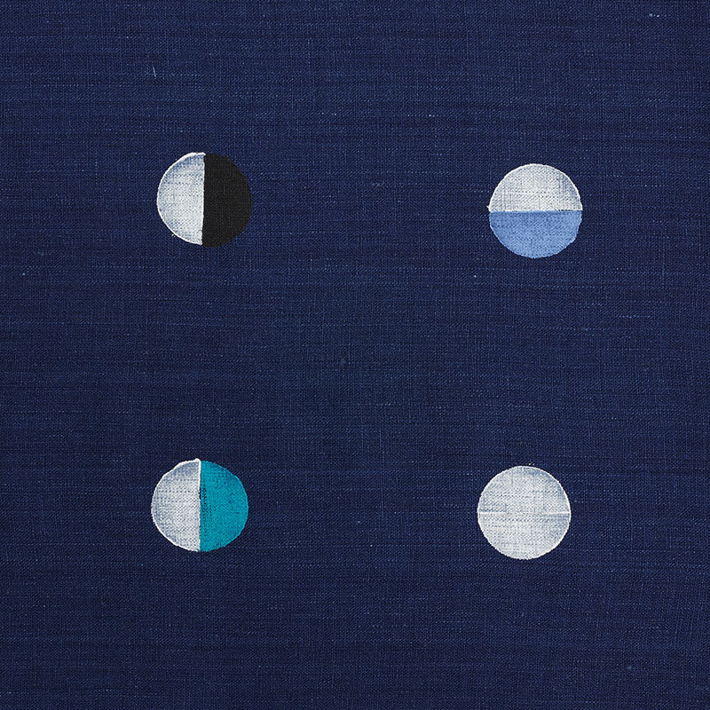 Joshua Tree Hand Block Print - Indigo Moons - Schumacher 74050 Fabric - Schumacher Fabric
