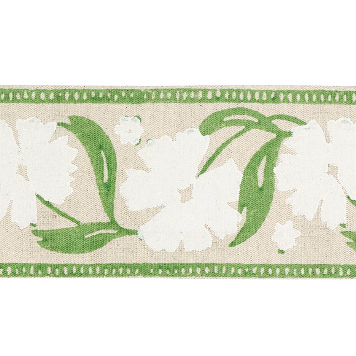 ADRA-HAND-BLOCKED-TAPE-IVORY-LEAF-SCHUMACHER-74405 - Schumacher Trim