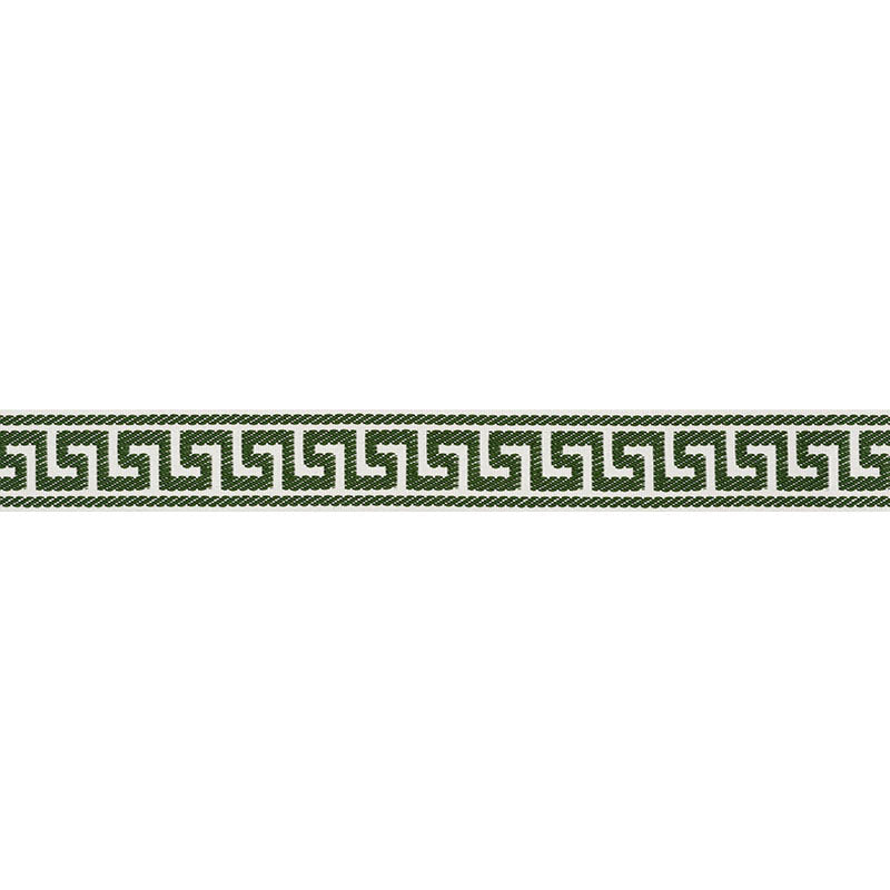 ETIENNE-SILK-GREEK-KEY-NARROW-EMERALD-SCHUMACHER-74687 - Schumacher Trim