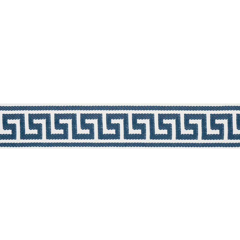 ETIENNE-SILK-GREEK-KEY-WIDE-NAVY-SCHUMACHER-74706 - Schumacher Trim