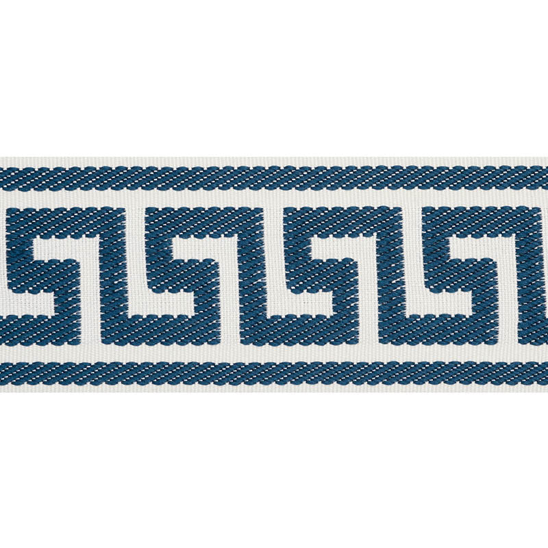 ETIENNE-SILK-GREEK-KEY-WIDE-NAVY-SCHUMACHER-74706 - Schumacher Trim