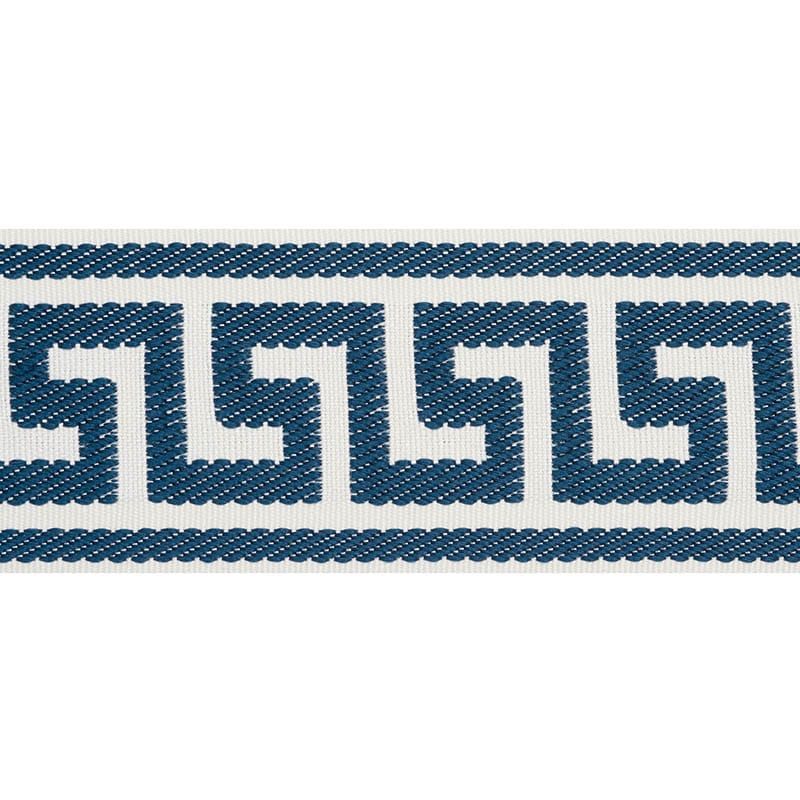 ETIENNE-SILK-GREEK-KEY-WIDE-NAVY-SCHUMACHER-74706 - Schumacher Trim