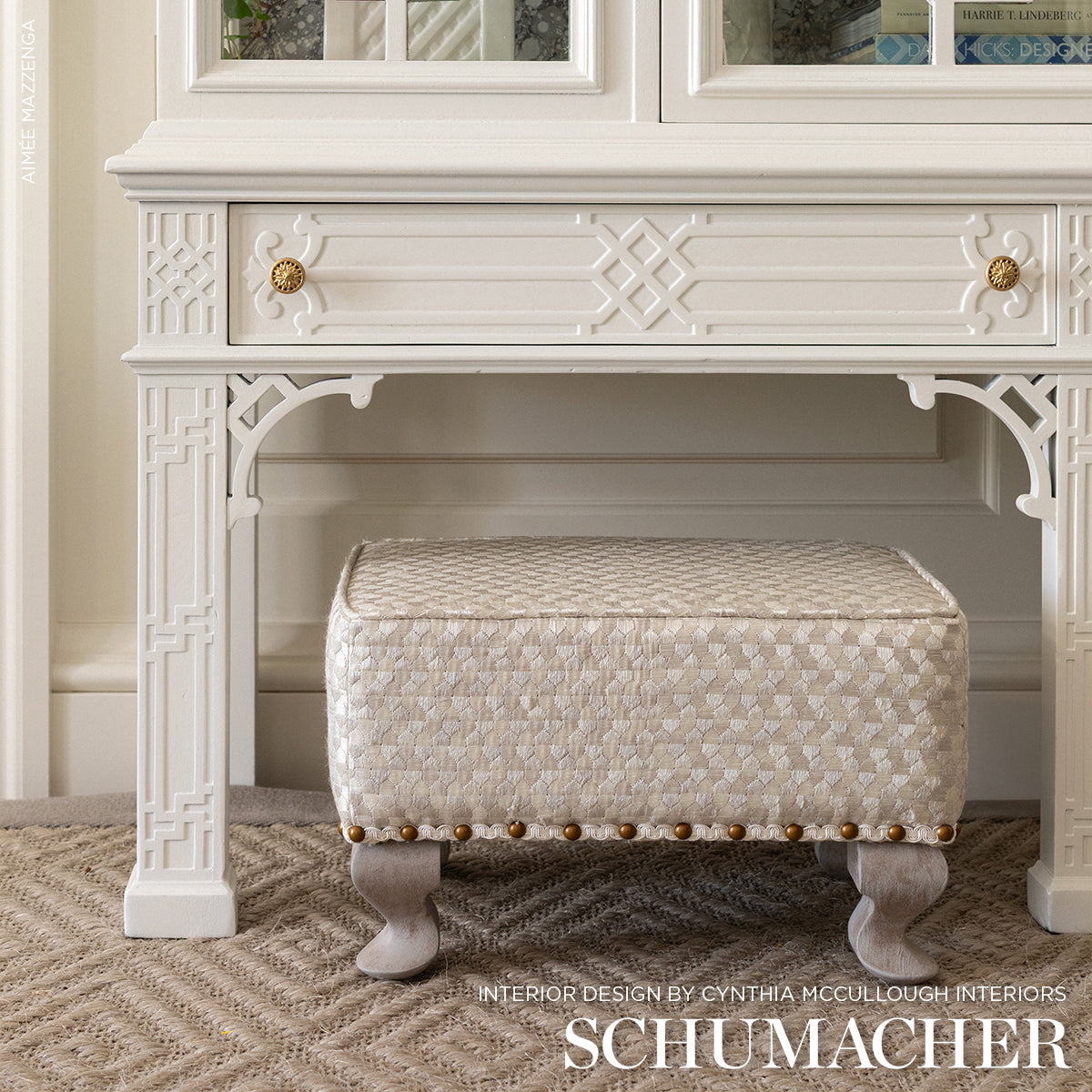 IVINS-EMBROIDERY-GREY-SCHUMACHER-75123 - Schumacher Fabric
