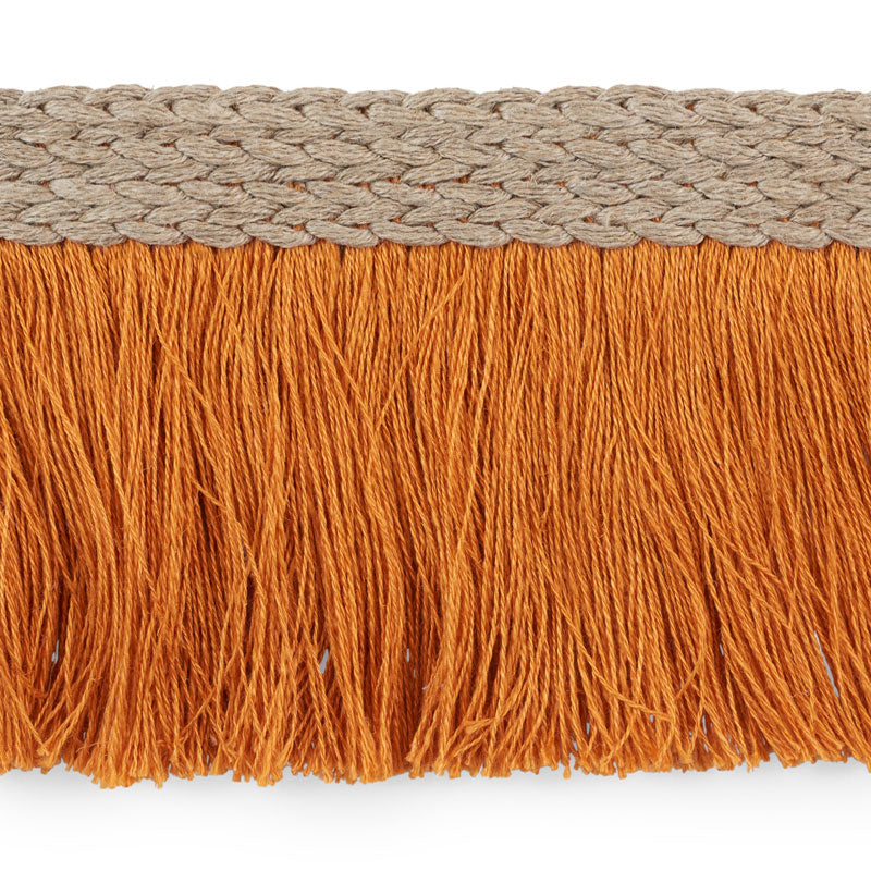 BRAIDED-LINEN-FRINGE-ORANGE-SCHUMACHER-76262 - Schumacher Trim