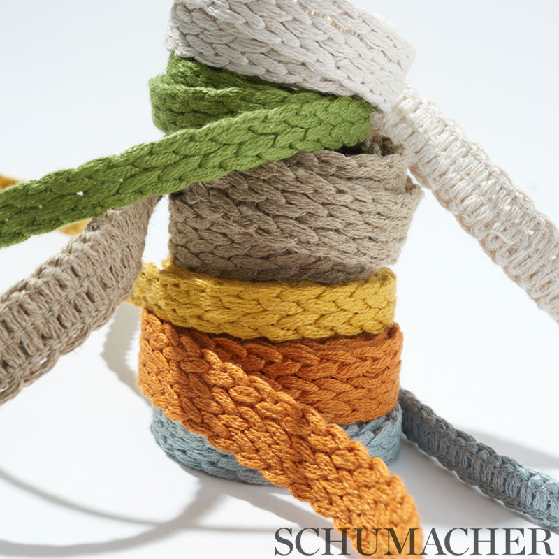 BRAIDED-LINEN-TAPE-NARROW-ORANGE-SCHUMACHER-76272 - Schumacher Trim