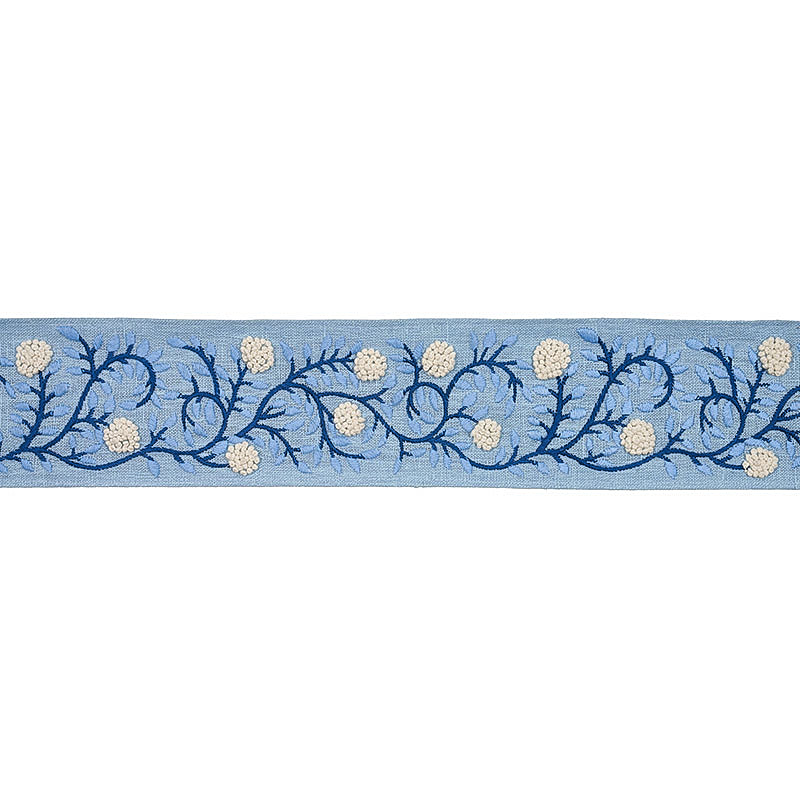 ASHOKA-TAPE-IVORY-BLUE-SCHUMACHER-76294 - Schumacher Trim