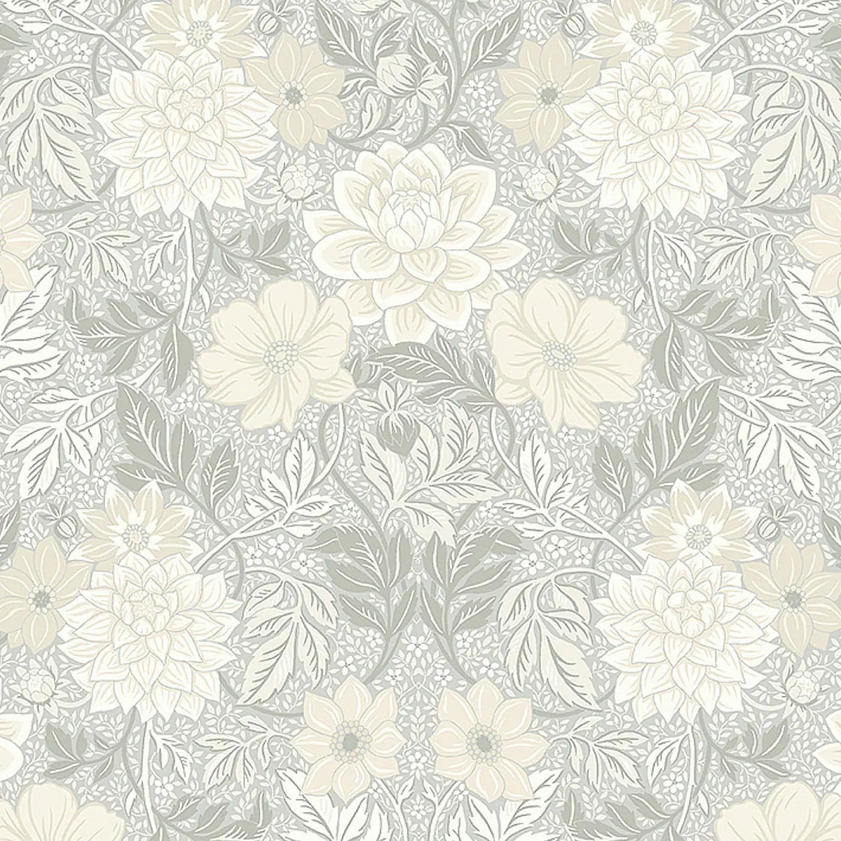Dahlia Garden - Natural - Schumacher 7664 Wallcovering