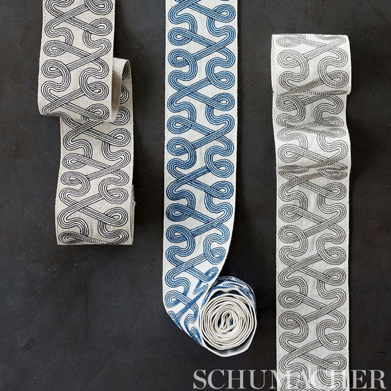 FREEFORM-EMBROIDERED-TAPE-GRAPHITE-SCHUMACHER-76732 - Schumacher Trim