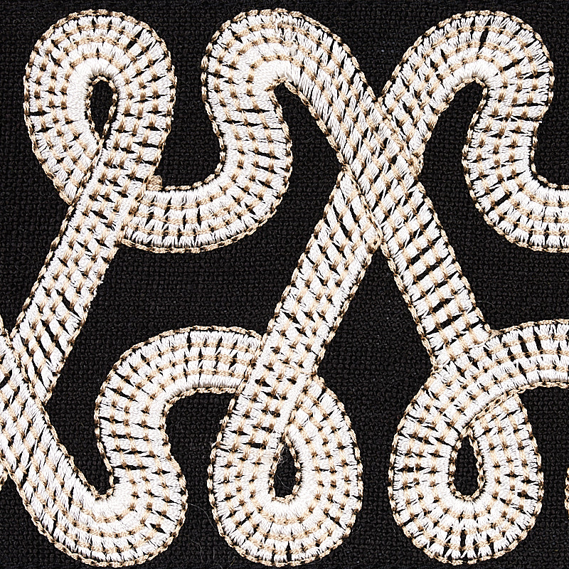 FREEFORM-EMBROIDERED-TAPE-BLACK-SCHUMACHER-76733 - Schumacher Trim