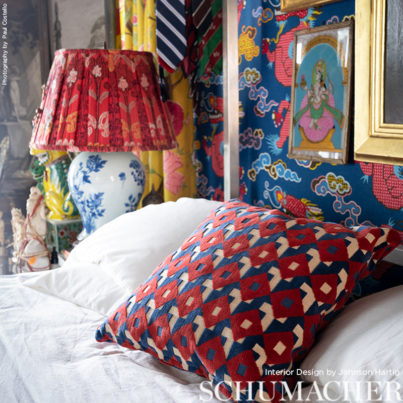DAZZLE-SHIP-VELVET-BLUE-RED-SCHUMACHER-77241 - Schumacher Fabric