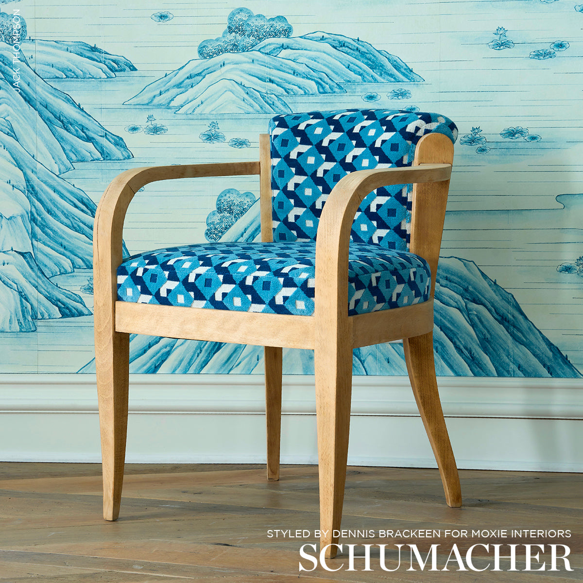 DAZZLE-SHIP-VELVET-AZURE-SCHUMACHER-77243 - Schumacher Fabric