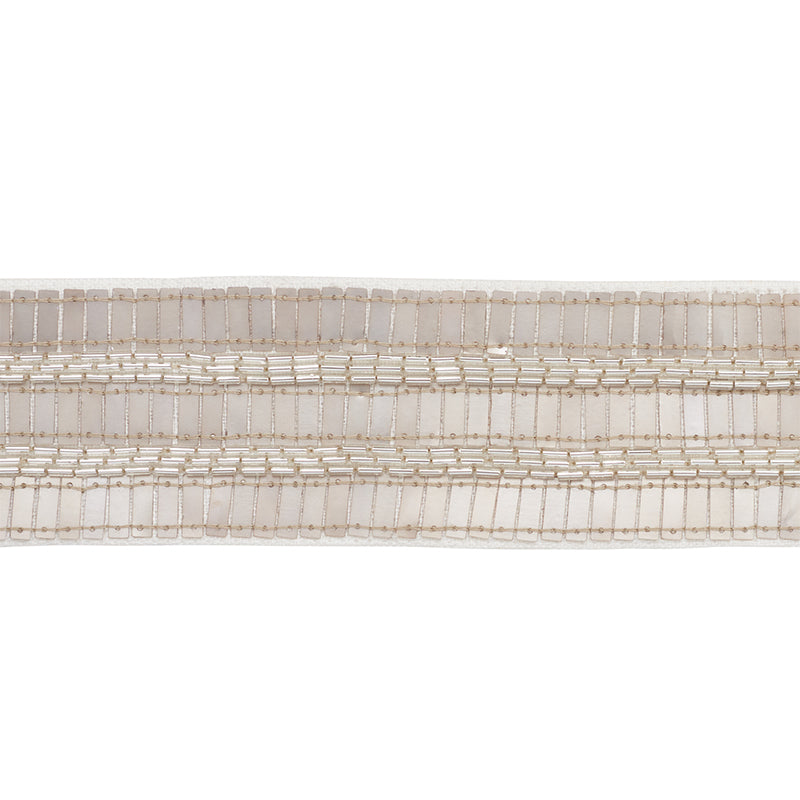 TRENTO-BEADED-TAPE-PLATINUM-SCHUMACHER-77380 - Schumacher Trim