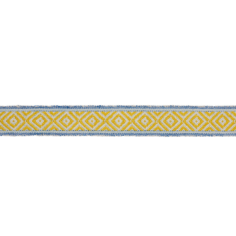 LARSON-HANDWOVEN-TAPE-YELLOW-BLUE-SCHUMACHER-77460 - Schumacher Trim