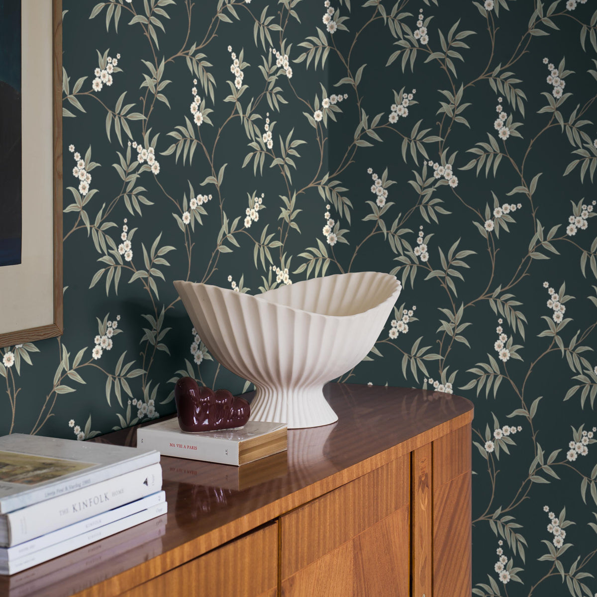Floral Tree - Spruce - Schumacher 7765 Wallpaper - Schumacher Wallpaper