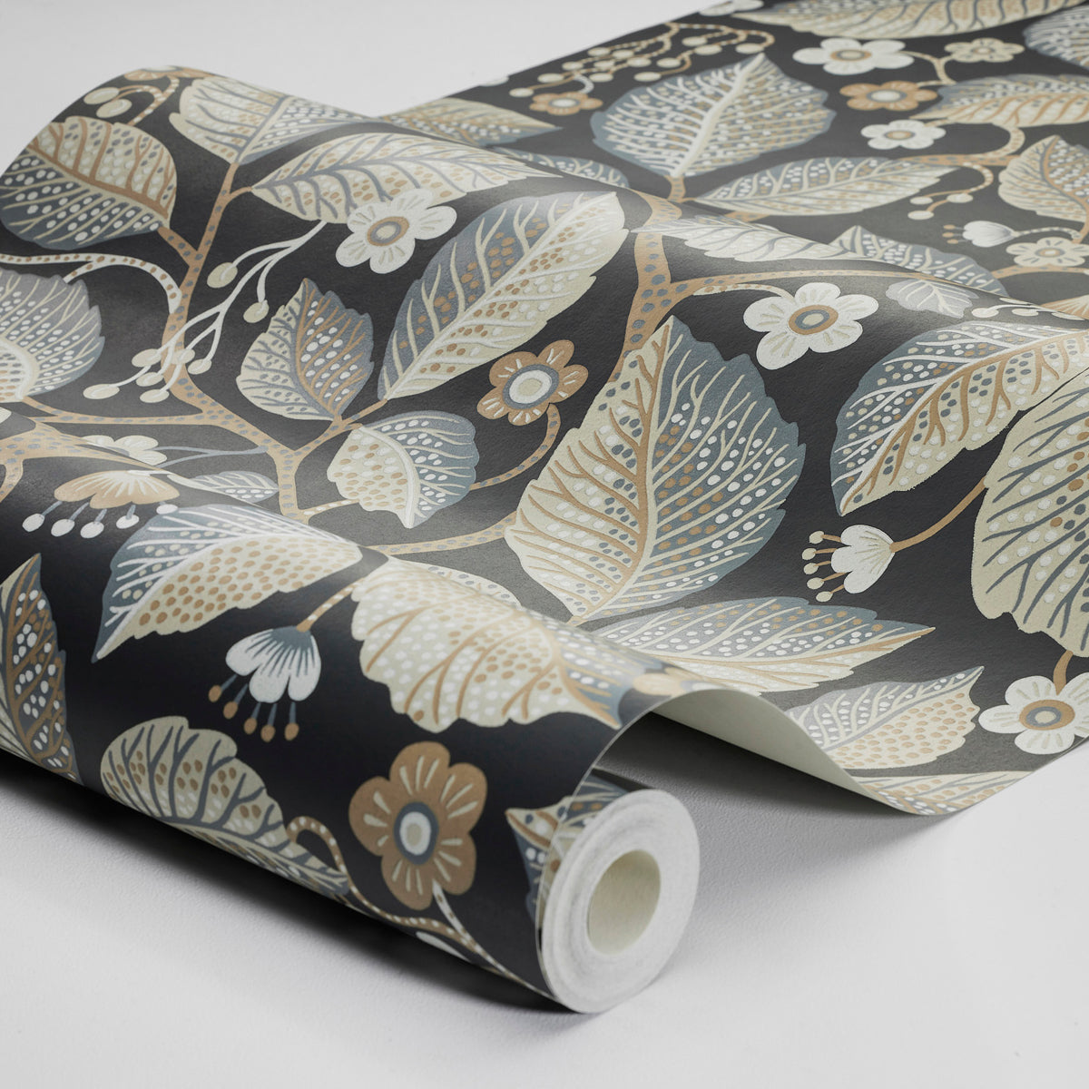 Elm Tree - Charcoal And Neutral - Schumacher 7786 Wallpaper - Schumacher Wallpaper