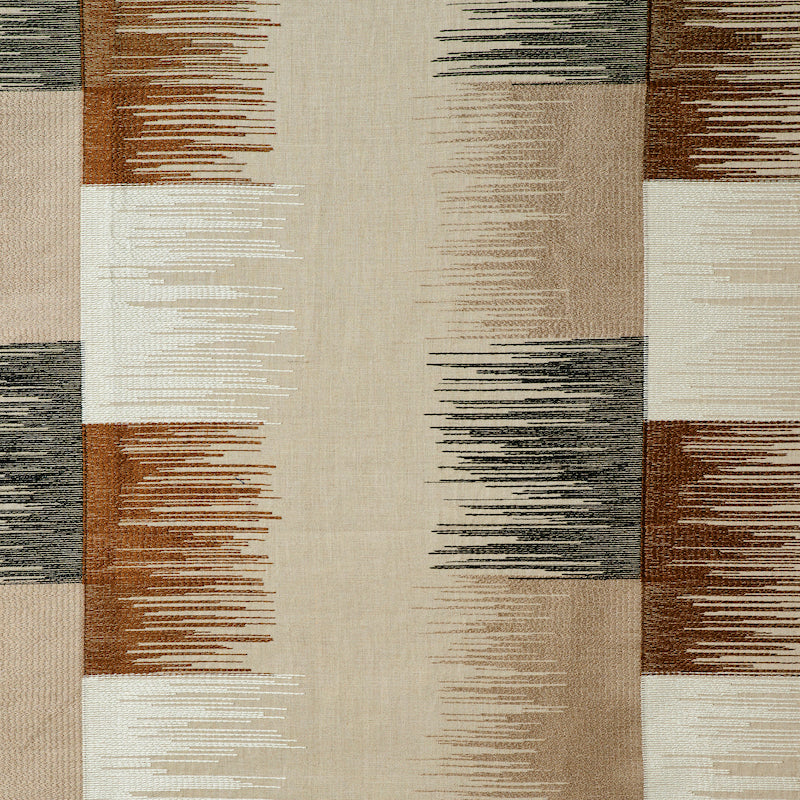 SUNBURST-STRIPE-EMBROIDERY-BLACK-NEUTRAL-SCHUMACHER-78400 - Schumacher Fabric