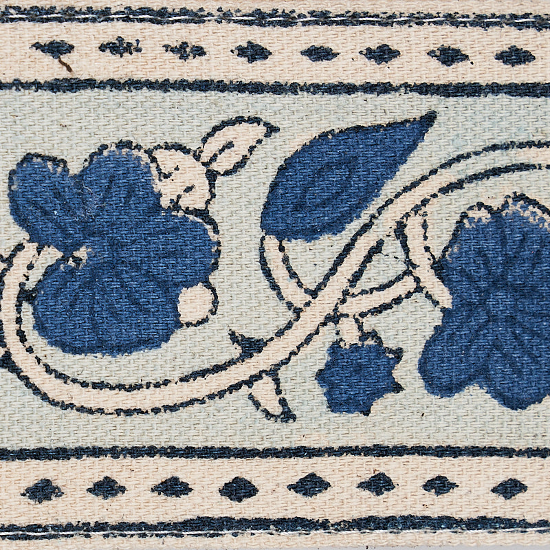 MILA-HAND-BLOCK-PRINT-TAPE-BLUE-SCHUMACHER-78591 - Schumacher Recortar