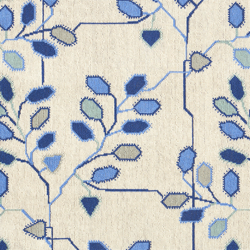 Tumble Weed Épinglé - Delft Blue - Schumacher 79510 Fabric - Schumacher Fabric