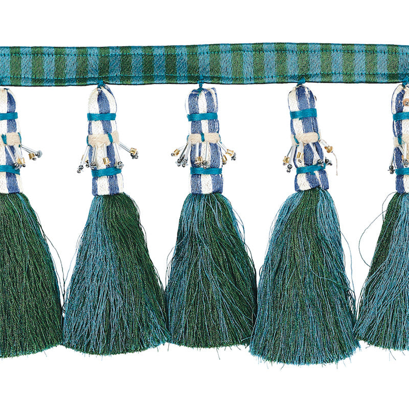 ANTONY-TASSEL-TRIM-PEACOCK-GREEN-SCHUMACHER-79601 - Schumacher Recortar