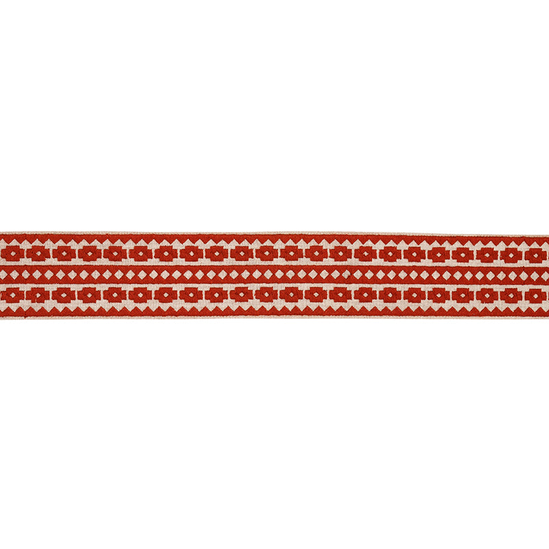 TALITHA-TAPE-TERRACOTTA-ON-NATURAL-SCHUMACHER-79921 - Schumacher Recortar