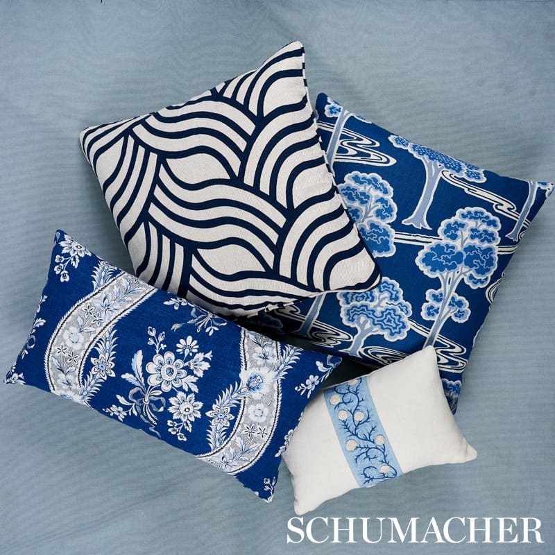 SANGOMAR-APPLIQU-NAVY-SCHUMACHER-79951 - Schumacher Fabric