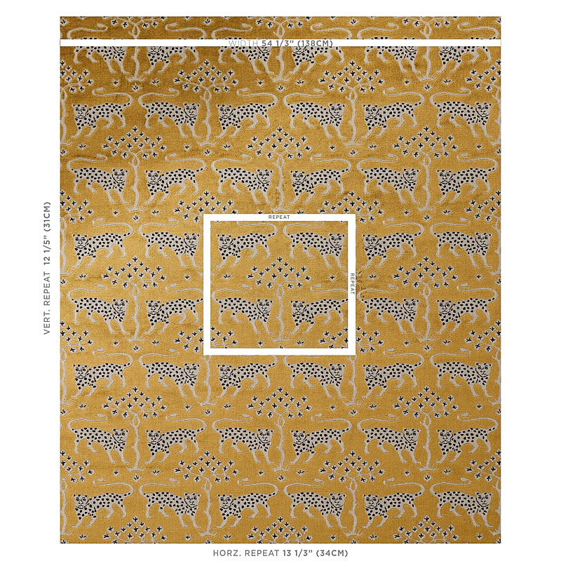 WOODLAND-LEOPARD-VELVET-GOLD-SCHUMACHER-80081 - Schumacher Fabric