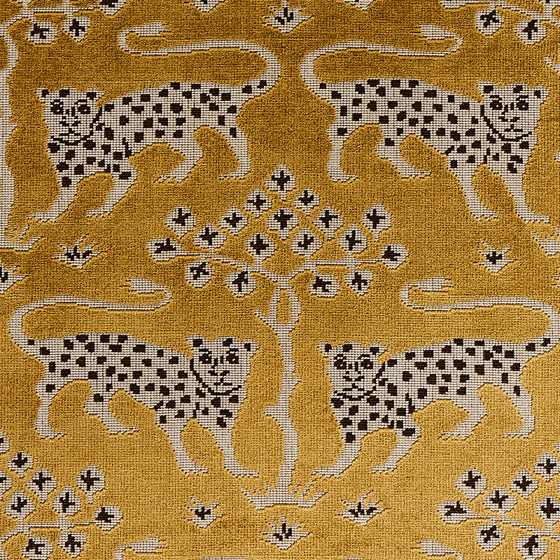 WOODLAND-LEOPARD-VELVET-GOLD-SCHUMACHER-80081 - Schumacher Fabric