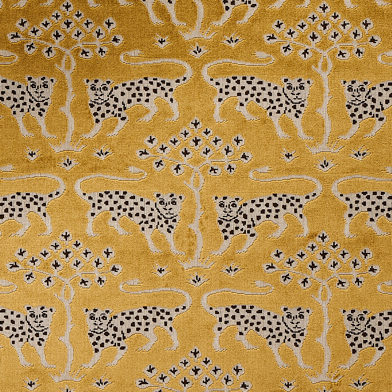 WOODLAND-LEOPARD-VELVET-GOLD-SCHUMACHER-80081 - Schumacher Fabric