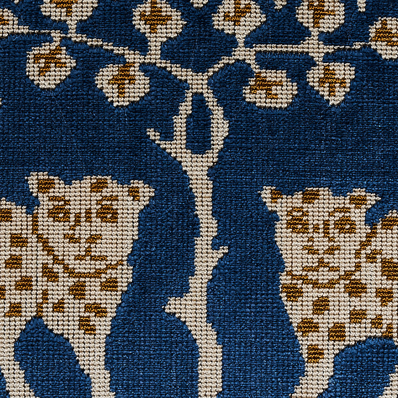 WOODLAND-LEOPARD-VELVET-SAPPHIRE-SCHUMACHER-80082 - Schumacher Fabric