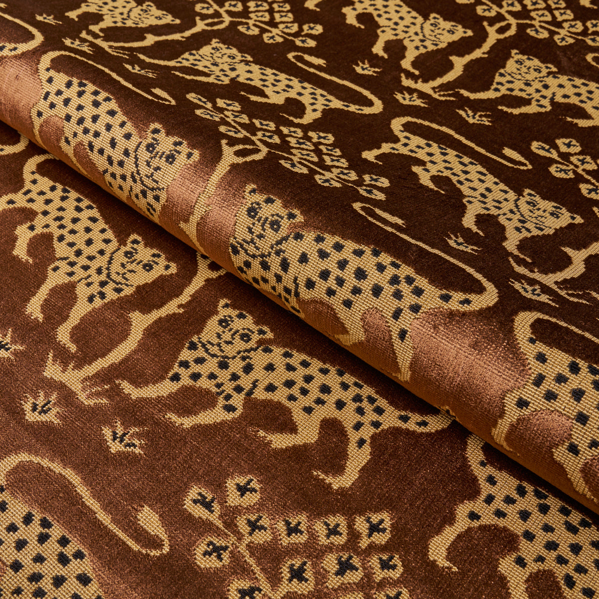 WOODLAND-LEOPARD-VELVET-SEPIA-SCHUMACHER-80083 - Schumacher Fabric