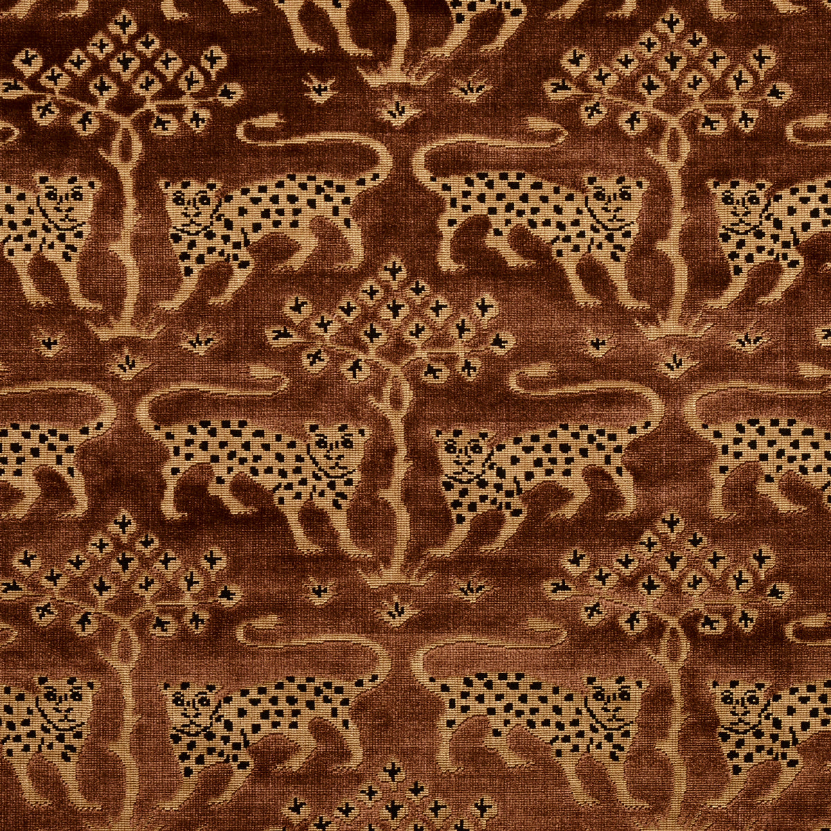 WOODLAND-LEOPARD-VELVET-SEPIA-SCHUMACHER-80083 - Schumacher Fabric