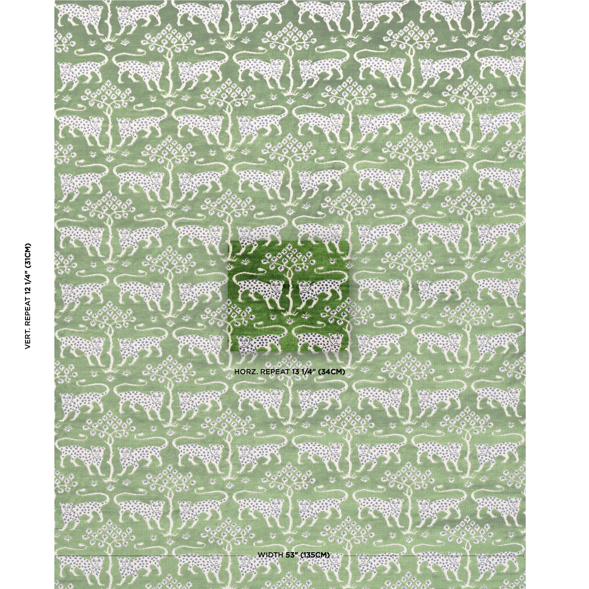 WOODLAND-LEOPARD-VELVET-EMERALD-SCHUMACHER-80084 - Schumacher Fabric