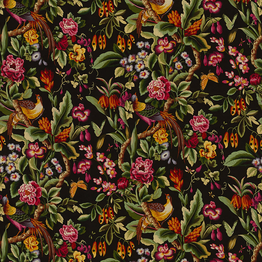 Pheasans - Chocolat - Brunschwig & Fils Fabric