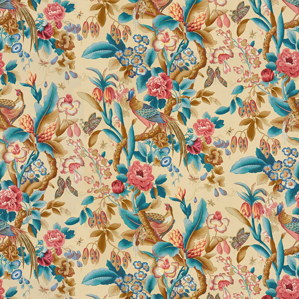 Les Faisans - Creme - BRUNSCHWIG & FILS Tela
