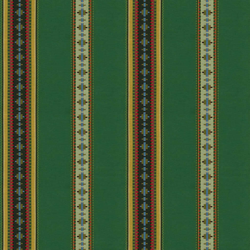Rayure Broderie - Vert - BRUNSCHWIG & FILS Tela