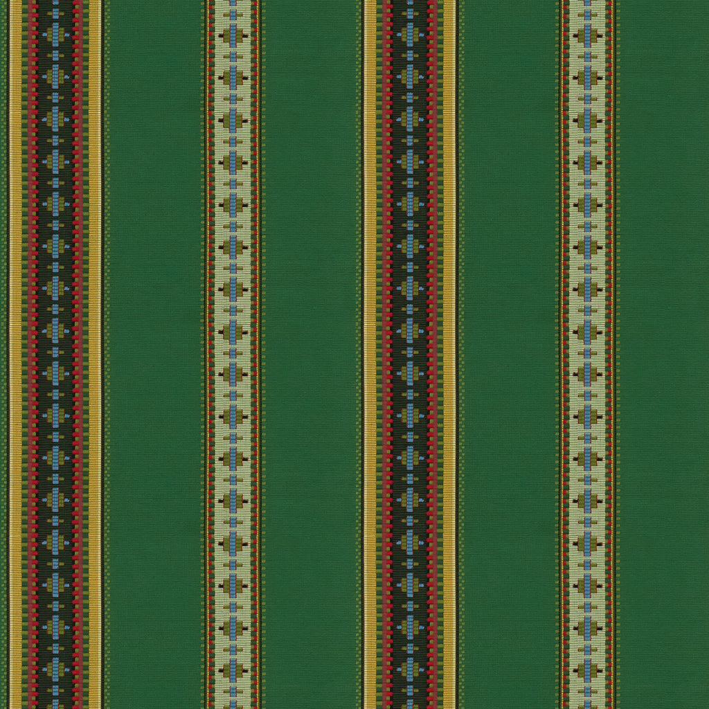Rayure Broderie - Vert - Brunschwig & Fils Fabric